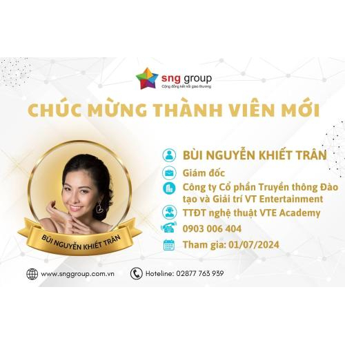 Thư Chúc Mừng Thành Viên Mới - Ms. Bùi Nguyễn Khiết Trân